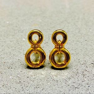 Rare BIJAN Perfume Bottle Shape Logo Clip Earrings